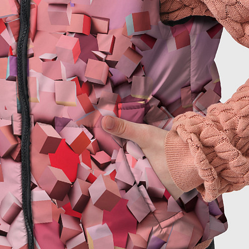 Детский жилет Розовые кубы / 3D-Светло-серый – фото 5