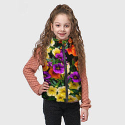 Детский жилет Разноцветная петуния, цвет: 3D-черный — фото 2