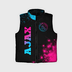 Детский жилет Ajax - neon gradient: надпись, символ, цвет: 3D-черный