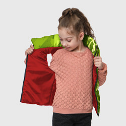 Детский жилет Зеленый абстрактный камуфляж, цвет: 3D-красный — фото 2