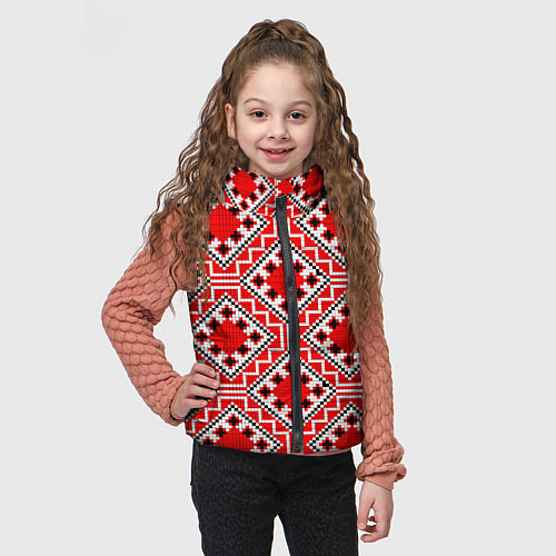Детский жилет Белорусская вышивка - орнамент / 3D-Черный – фото 3