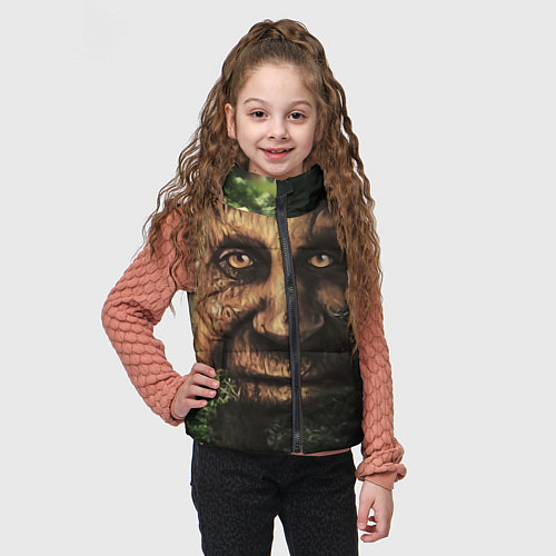 Детский жилет Дерево с лицом мем Мудрое дерево / 3D-Черный – фото 3