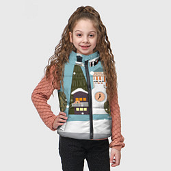 Детский жилет Новогодний городок, цвет: 3D-светло-серый — фото 2