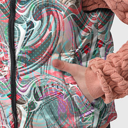 Детский жилет Оранжево- бирюзовый абстрактный модный узор, цвет: 3D-светло-серый — фото 2