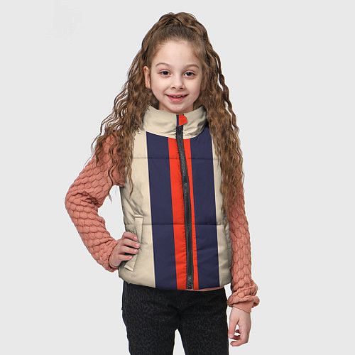 Детский жилет Полосы триколор синий красный / 3D-Черный – фото 3