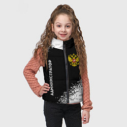 Детский жилет Администратор из России и герб РФ: надпись, символ, цвет: 3D-черный — фото 2