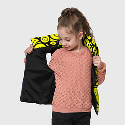 Детский жилет Кислотный желтый смайлик, цвет: 3D-черный — фото 2