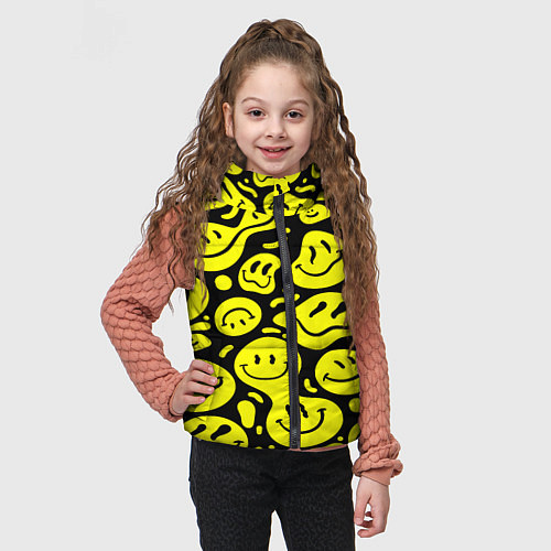 Детский жилет Кислотный желтый смайлик / 3D-Красный – фото 3