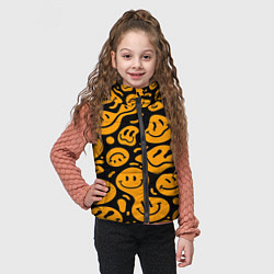 Детский жилет Растекающийся оранжевый смайл, цвет: 3D-черный — фото 2