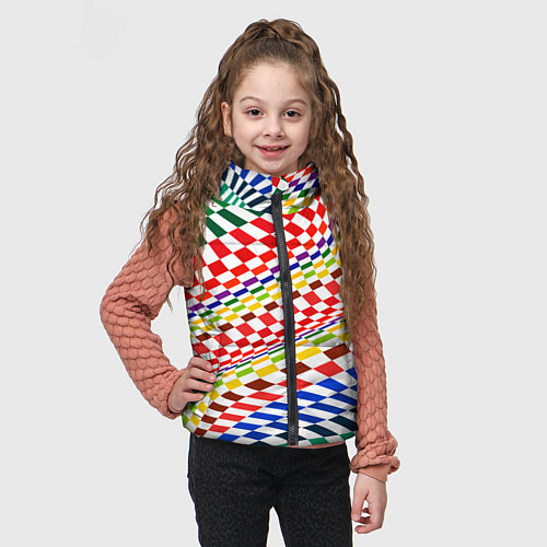 Детский жилет Разноцветная оптическая иллюзия / 3D-Черный – фото 3