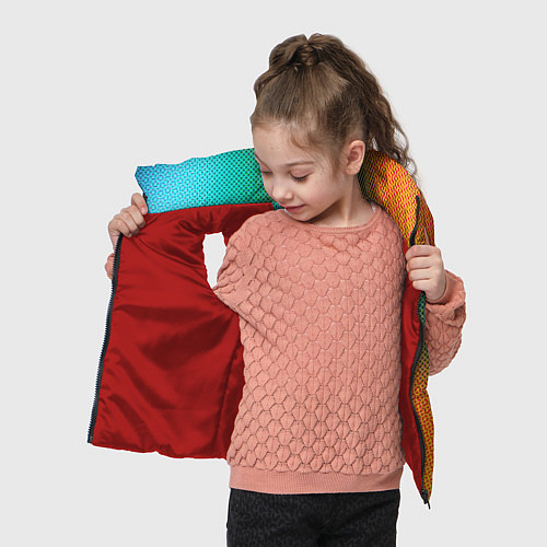 Детский жилет Полутоновый градиент - текстура / 3D-Красный – фото 4