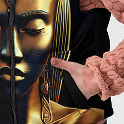 Детский жилет Нейросеть - золотая статуя египетской царицы, цвет: 3D-черный — фото 2