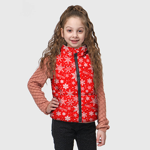 Детский жилет Merry christmas new year / 3D-Красный – фото 3