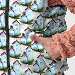 Детский жилет Домики на еловых ветках - паттерн, цвет: 3D-светло-серый — фото 2