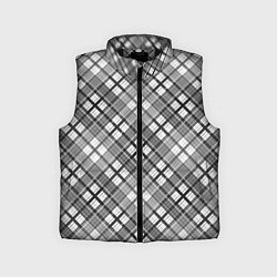 Детский жилет Черно белый узор в косую клетку, цвет: 3D-черный