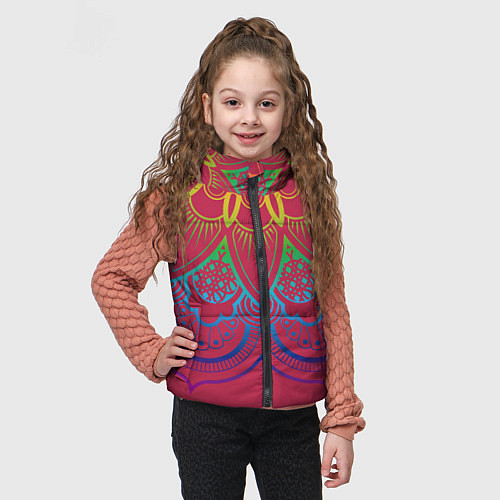 Детский жилет Viva magenta mandala / 3D-Красный – фото 3