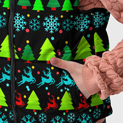 Детский жилет Узор с ёлками и оленями, цвет: 3D-красный — фото 2