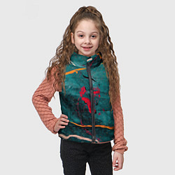 Детский жилет Сине-зелёный туман и множество красок, цвет: 3D-черный — фото 2