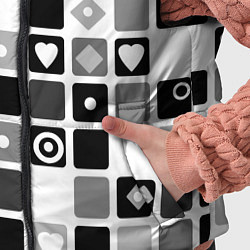 Детский жилет Черно-белый узор мозаика, цвет: 3D-черный — фото 2