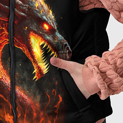 Детский жилет Яростный огненный дракон, цвет: 3D-черный — фото 2