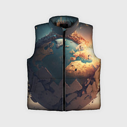 Детский жилет Чудесный мир и волшебный город, цвет: 3D-черный