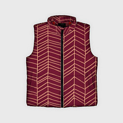 Детский жилет Красный фон и пудровые линии паттерн