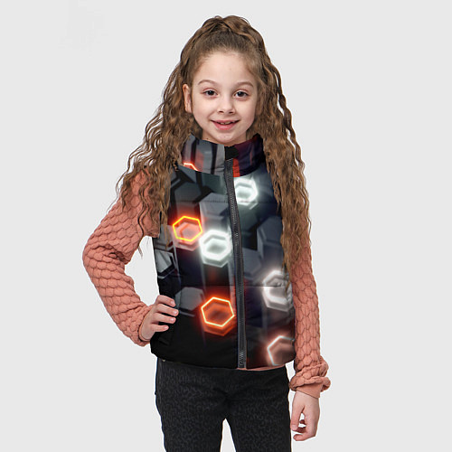 Детский жилет Плитки со свечением броня / 3D-Черный – фото 3