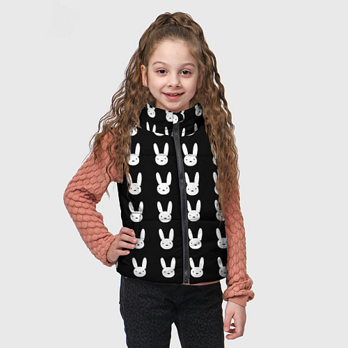Детский жилет Bunny pattern black / 3D-Светло-серый – фото 3