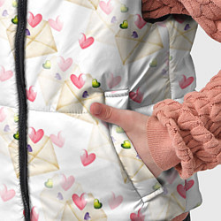 Детский жилет Конверты с сердечками - паттерн, цвет: 3D-светло-серый — фото 2
