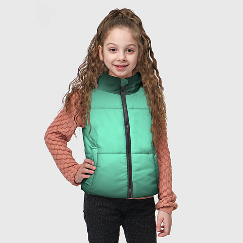 Детский жилет Аквамариновый градиент / 3D-Черный – фото 3