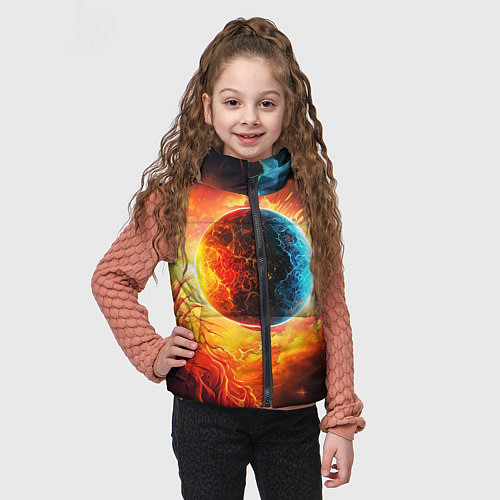 Детский жилет Планета в огненном космосе / 3D-Красный – фото 3