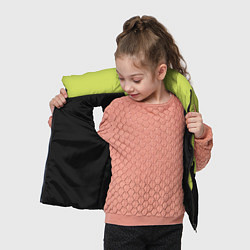 Детский жилет Зеленые капли на черном, цвет: 3D-черный — фото 2