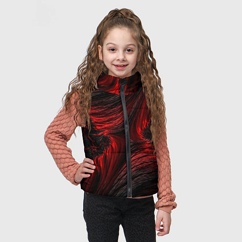 Детский жилет Red vortex pattern / 3D-Черный – фото 3