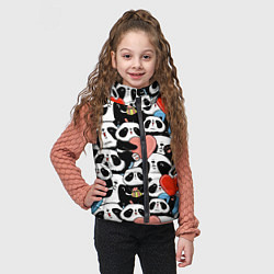 Детский жилет Панды с сердечками, цвет: 3D-черный — фото 2