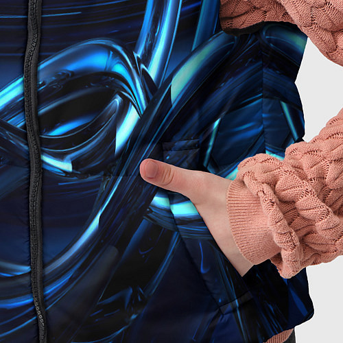 Детский жилет Фрактальный узор волны / 3D-Светло-серый – фото 5