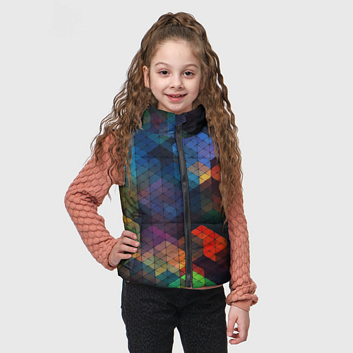 Детский жилет Стеклянная мозаика цветная / 3D-Черный – фото 3