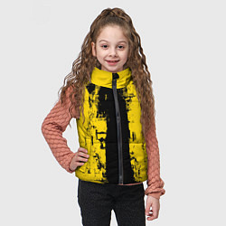 Детский жилет Вертикальная черно-желтая полоса Cyberpunk 2077, цвет: 3D-красный — фото 2