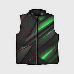 Детский жилет Объемная текстура с зеленым свечением, цвет: 3D-светло-серый