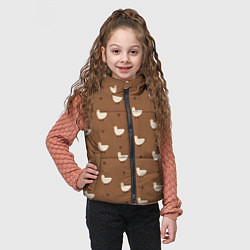 Детский жилет Гуси и травка - паттерн коричневый, цвет: 3D-светло-серый — фото 2