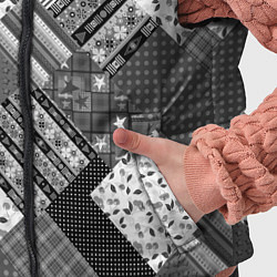 Детский жилет Черно белый лоскутный узор, цвет: 3D-черный — фото 2