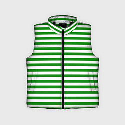 Детский жилет Тельняшка зеленая Пограничных войск, цвет: 3D-черный