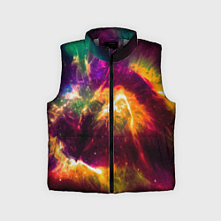 Детский жилет Небула в космосе разноцветная - нейронная сеть, цвет: 3D-светло-серый