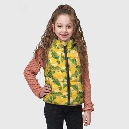 Детский жилет Летний паттерн с ананасами / 3D-Светло-серый – фото 3