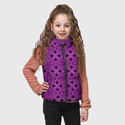 Детский жилет Геометрический узор в пурпурных и лиловых тонах, цвет: 3D-светло-серый — фото 2