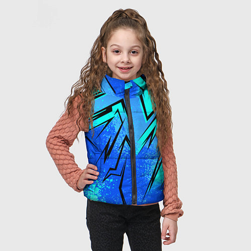 Детский жилет Sport uniform - синие брызки / 3D-Красный – фото 3