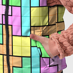 Детский жилет Светлая стена из блоков Тетриса, цвет: 3D-светло-серый — фото 2