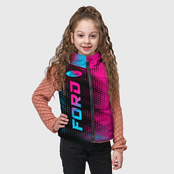 Детский жилет Ford - neon gradient: по-вертикали, цвет: 3D-черный — фото 2