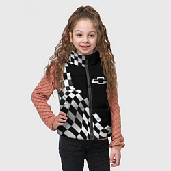 Детский жилет Chevrolet racing flag, цвет: 3D-черный — фото 2