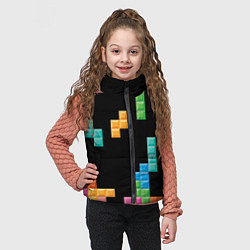 Детский жилет Тетрис падающие блоки, цвет: 3D-красный — фото 2