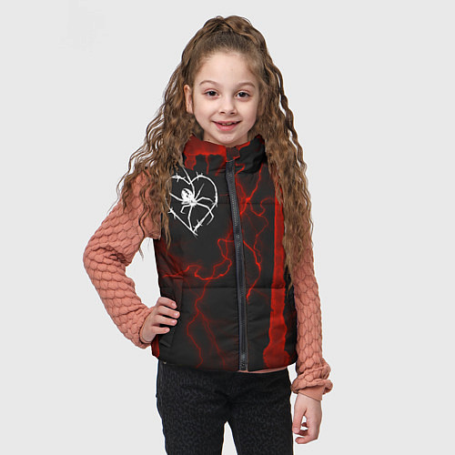 Детский жилет Гранж, разводы и паук / 3D-Черный – фото 3
